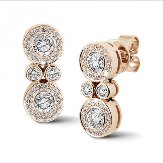 1.00 carat boucles d’oreilles en or rouge et diamants
