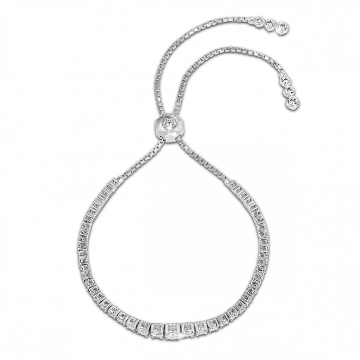 1.50 carat bracelet dégradé en or blanc et diamants
