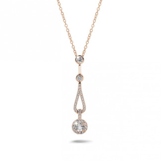 0.50 carat pendentif en or rouge et diamants