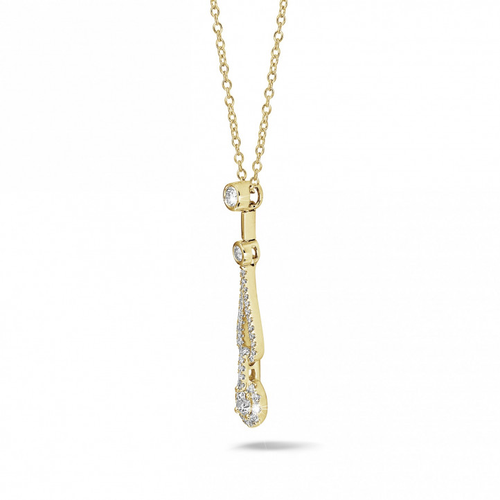 0.50 carat pendentif en or jaune et diamants