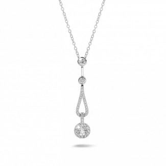 Colliers - Collier design boule en diamant 0.50 carat or blanc BAUNAT
