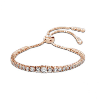 Bracelets - 1.50 carat bracelet dégradé en or rouge et diamants