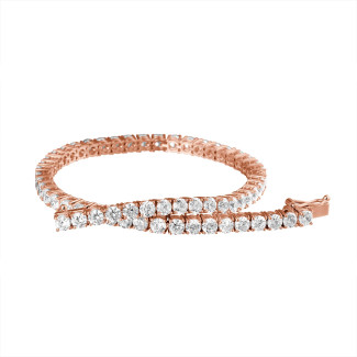 Bracelet en or - 4.00 carat bracelet rivière en or rouge avec diamants
