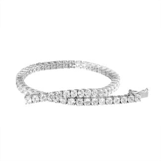 Bracelet - 4.00 carat bracelet rivière en or blanc avec diamants