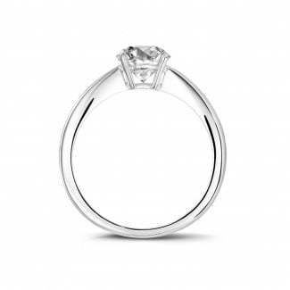 Fiançailles - 1.20 carats bague solitaire en or blanc avec diamant ovale