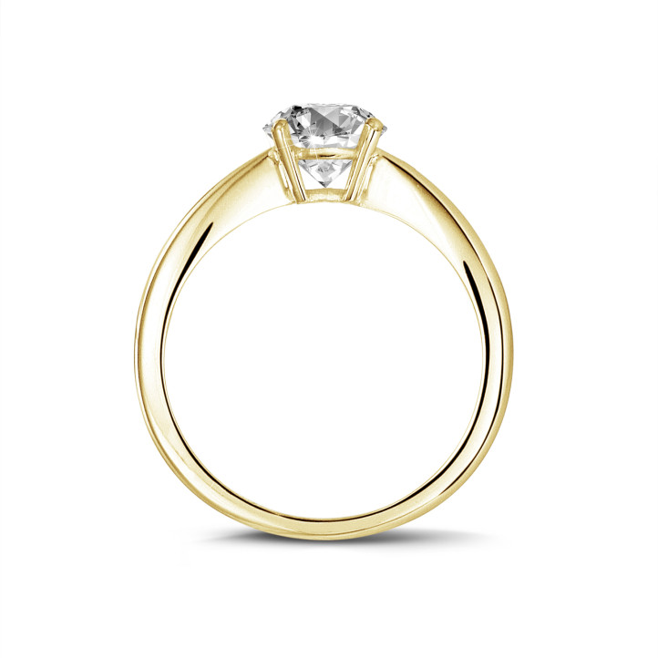 1.20 carats bague solitaire en or jaune avec diamant ovale