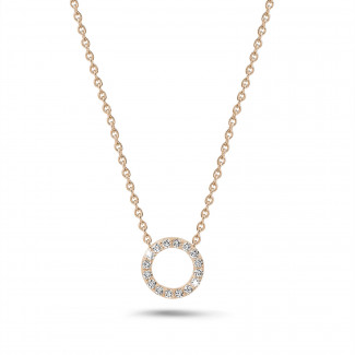 0.12 carat collier éternité en or rouge et diamants