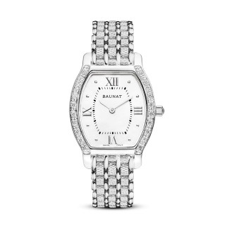 Montres - Vente exclusive du stock BAUNAT (Aucun retour sous 30 jours possible)- Montre Pistoia cadran en diamant 0.20 ct et or blanc BAUNAT