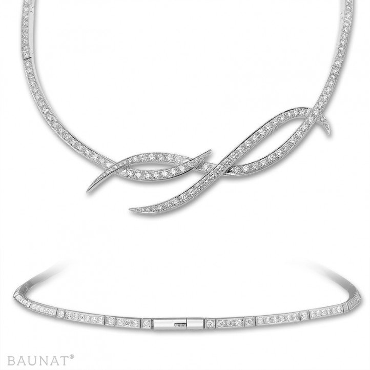 7.90 carats collier design arcs en or blanc et diamants