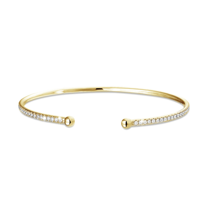 0.75 carat bracelet esclave en or jaune avec diamants