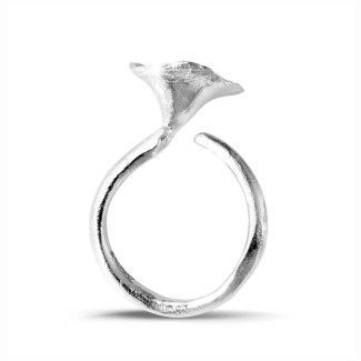 Fiançailles - Vente exclusive du stock BAUNAT (Aucun retour sous 30 jours possible) - 0.24 carat bague design en or blanc et diamants (Disponible en taille 51)