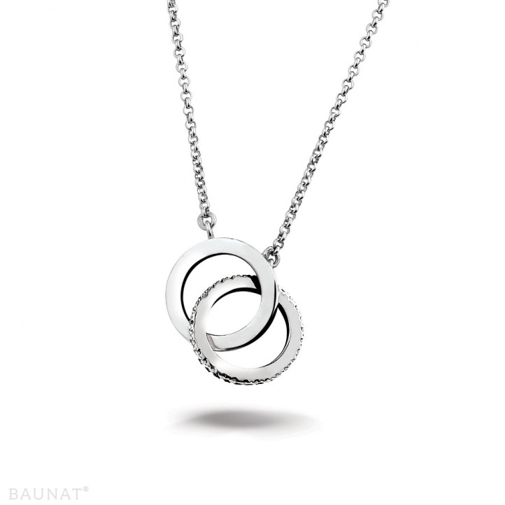 0.20 carat pendentif design Infinity en or blanc avec diamants