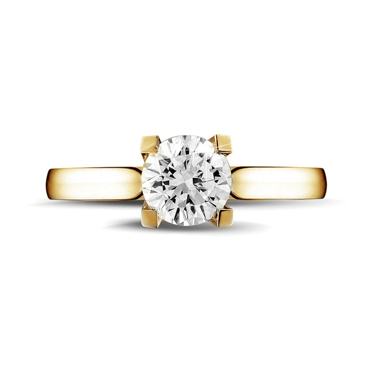 1.00 carat bague diamant solitaire en or jaune
