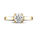 1.00 carat bague diamant solitaire en or jaune