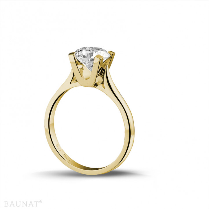 1.50 carat bague diamant solitaire en or jaune