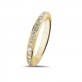 Mariage - 0.30 carat alliance (demi-tour) en or jaune et diamants