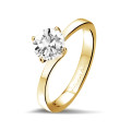 1.00 carats bague diamant solitaire en or jaune