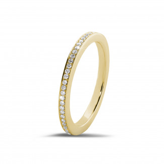 女士婚戒 - 0.22克拉黃金密鑲鑽石戒指