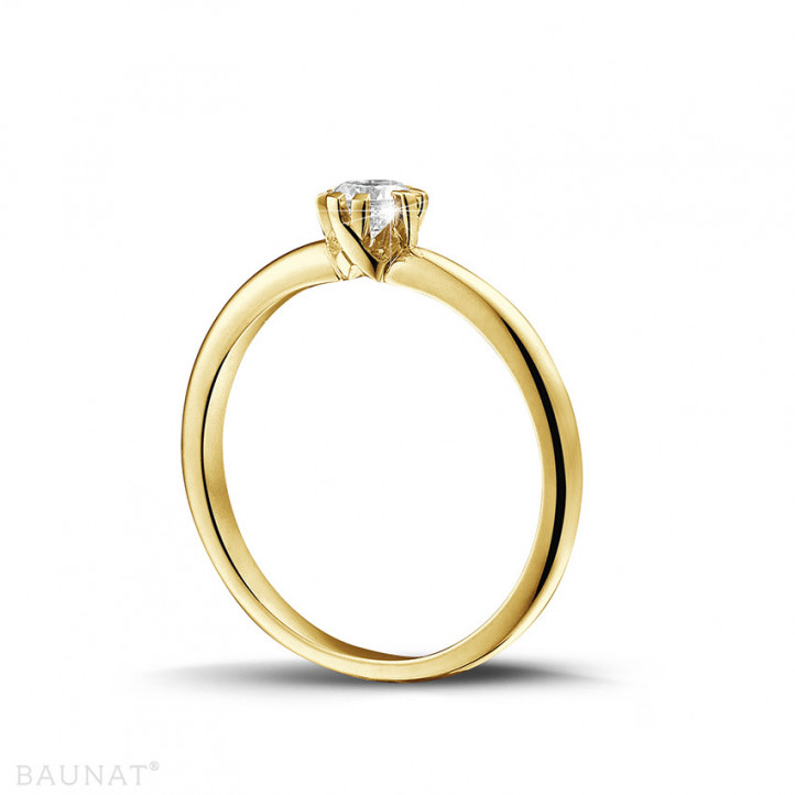設計系列 0.25 克拉八爪黃金鑽石戒指