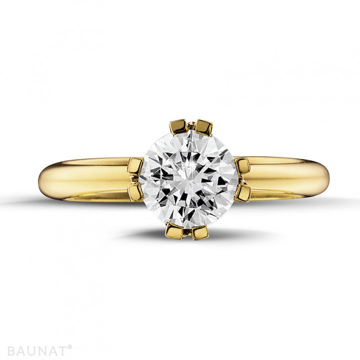 設計系列 1.25 克拉八爪黃金鑽石戒指