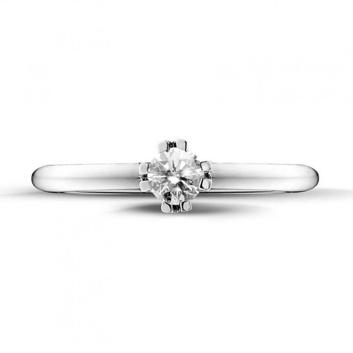 設計系列 0.25克拉八爪鉑金鑽石戒指