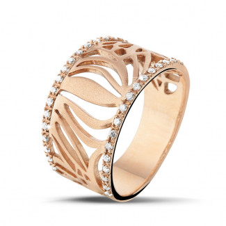 金戒指 - 設計系列0.17克拉玫瑰金鑽石戒指