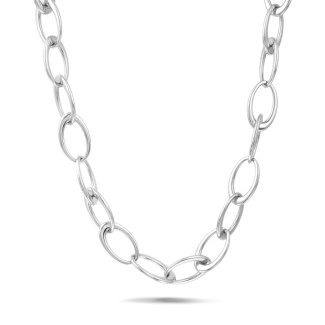 金項鍊 - 經典款橢圓形白金頸鏈