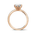 BAUNAT Iconic 系列 1.50克拉玫瑰金圓鑽戒指 - 戒托半鑲小鑽