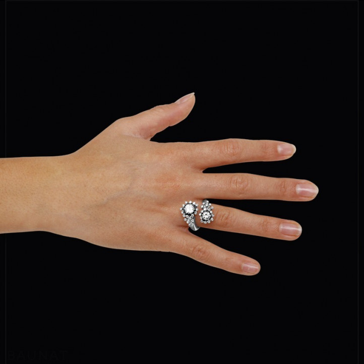 設計系列1.40克拉雙宿雙棲白金鑽石戒指