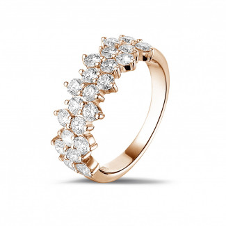 鑽石結婚戒指 - 1.20克拉玫瑰金密鑲鑽石戒指