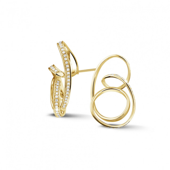 設計系列1.50 克拉黄金密鑲鑽石耳環
