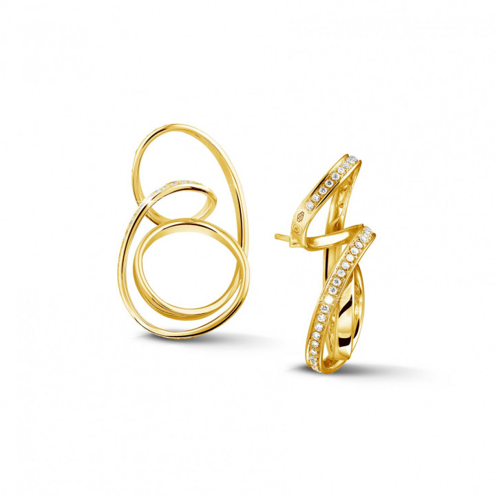 設計系列1.50 克拉黄金密鑲鑽石耳環
