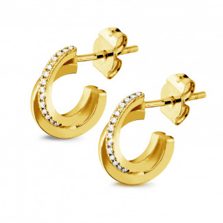 女士耳環 - 設計系列0.20克拉黃金鑽石耳環