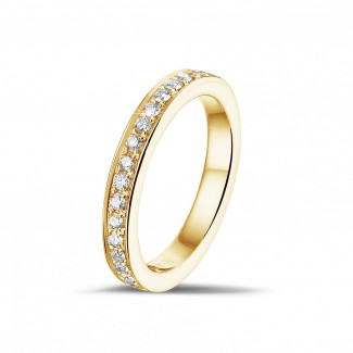鑽石結婚戒指 - 0.25克拉鑲鑽黃金永恆戒指 ( 半環鑲鑽)
