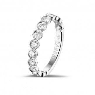可疊戴戒指 - 0.70克拉可疊戴白金鑽石永恆戒指