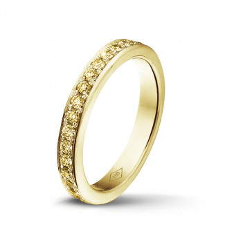 鑽石戒指 - 0.68 克拉黃金密鑲黃鑽戒指