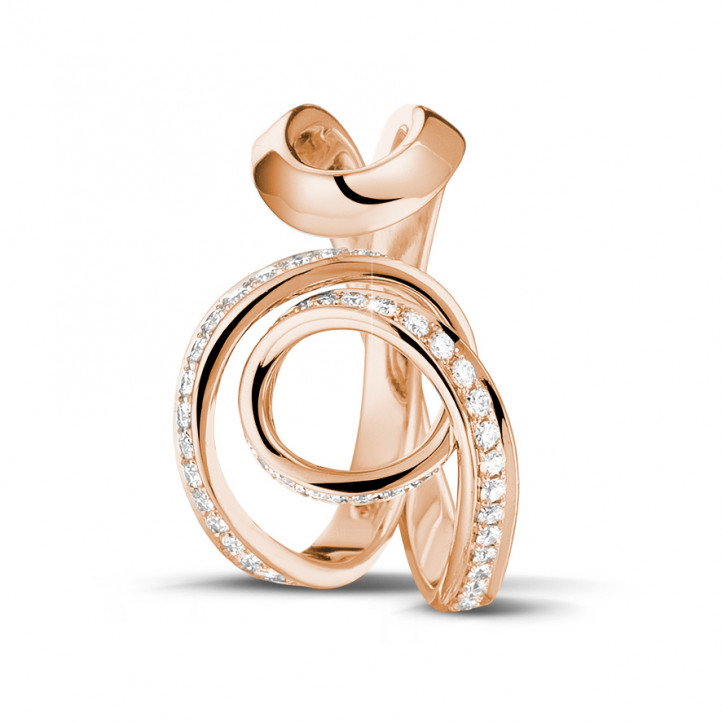 設計系列0.55克拉玫瑰金鑽石戒指