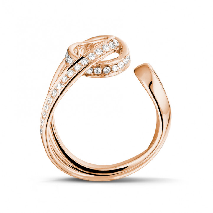 設計系列0.55克拉玫瑰金鑽石戒指