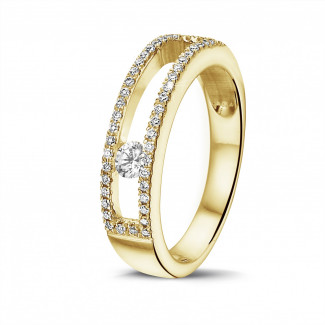 鑽石戒指 - 0.25克拉黃金滑鑽戒指