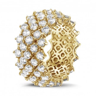 鑽石戒指 - 黃金鑽石編織紋戒指