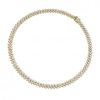 鑽石項鍊 - 19.50 克拉黃金鑽石編織紋項鍊