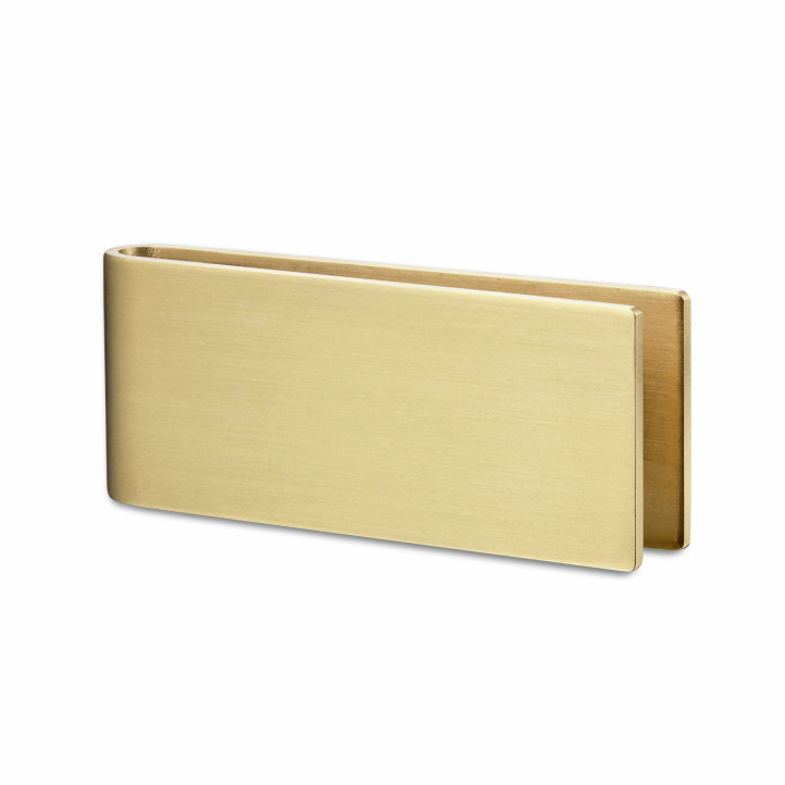 Matted yellow golden money clip with spring