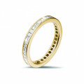 Mr Kahlmeyer - 0.90 carat eternity ring (full set) in yellow gold with small princess diamonds (filled up + engraved)