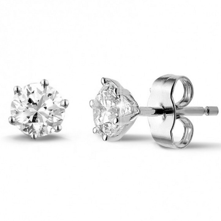 Preisangebot Hr. Thalmann - 1.00 Karat klassische Diamant Ohrringe aus Platin mit sechs Krappen