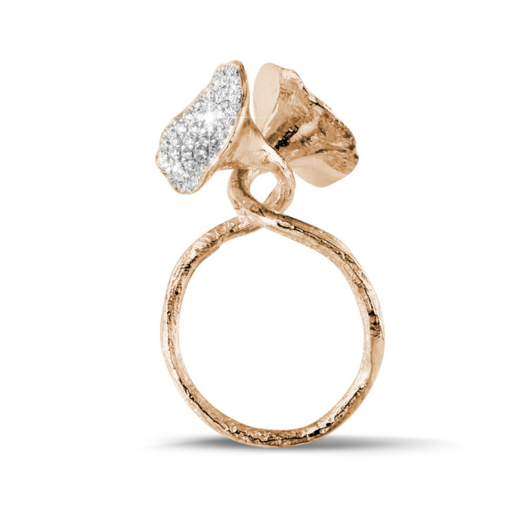 設計系列0.89克拉玫瑰金鑽石戒指