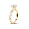 0.90 carat solitaire ring (half set) in yellow gold with side diamonds