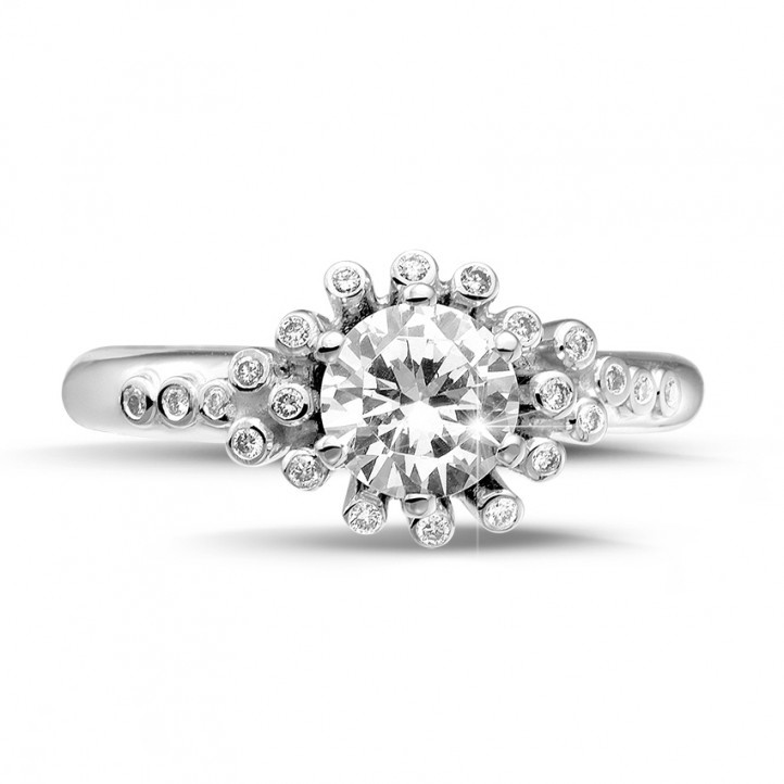 0.90 karaat diamanten design ring in wit goud