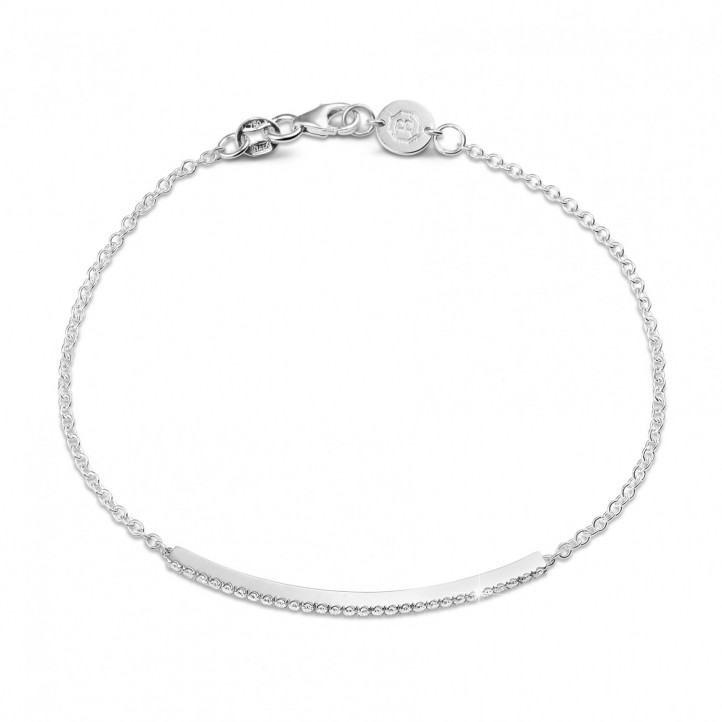 Bracciale con diamanti fini da 0,25 carati in oro bianco