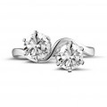 Anello Toi et Moi con diamante da 1,50 carati in platino