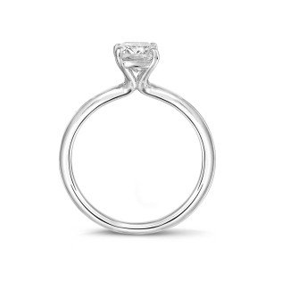 Anelli - Anello solitario da 1,00 carati con diamante taglio smeraldo in oro bianco